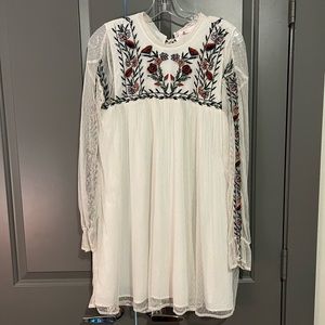 Zara Babydoll Embroidered Dress